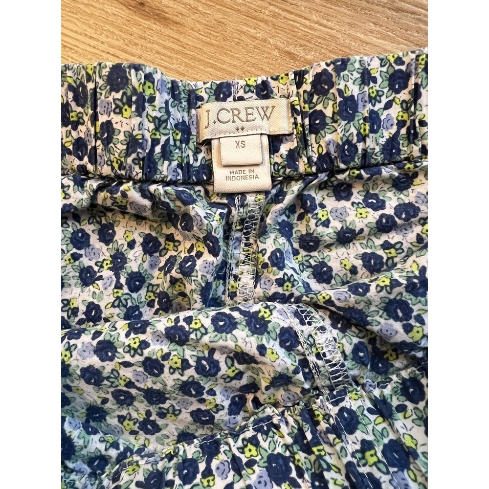 J Crew Shorts Wm‎ XS Blue Floral Drawstring Elastic Waist Lounge Summer Coquette - Picture 3 of 5